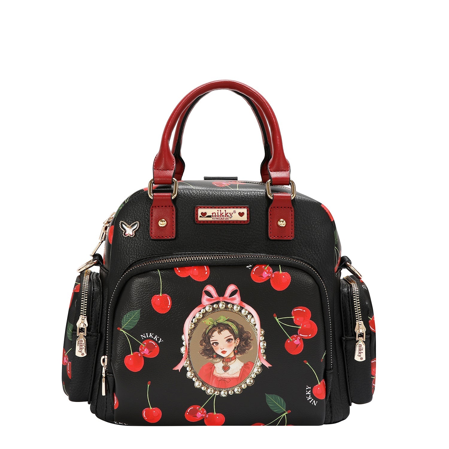 HANDBAG/CROSSBODY NK13117 (CHERRY LIPS-BLACK)