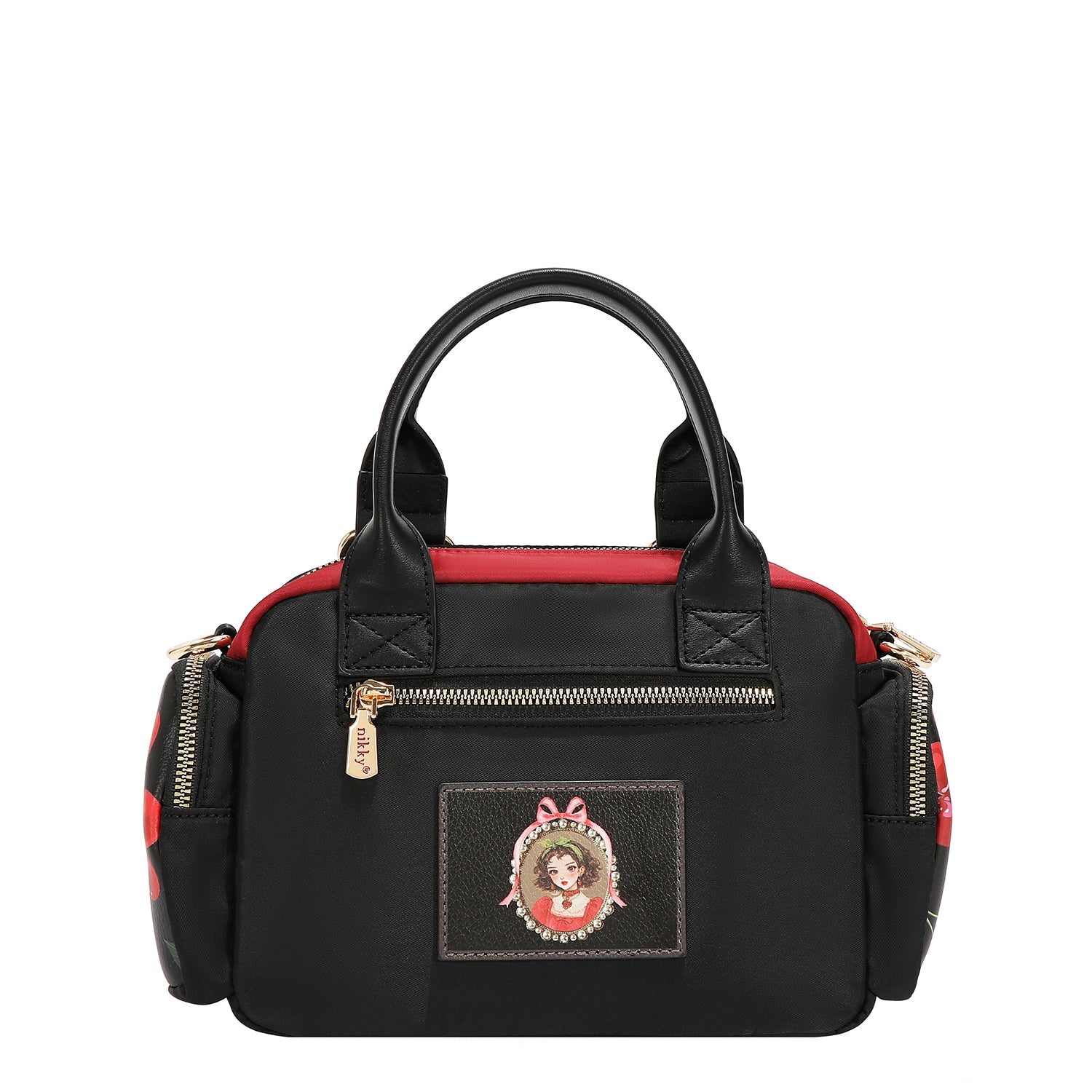 BOLSO DE MANO CON CORREA (CHERRY LIPS-BLACK)