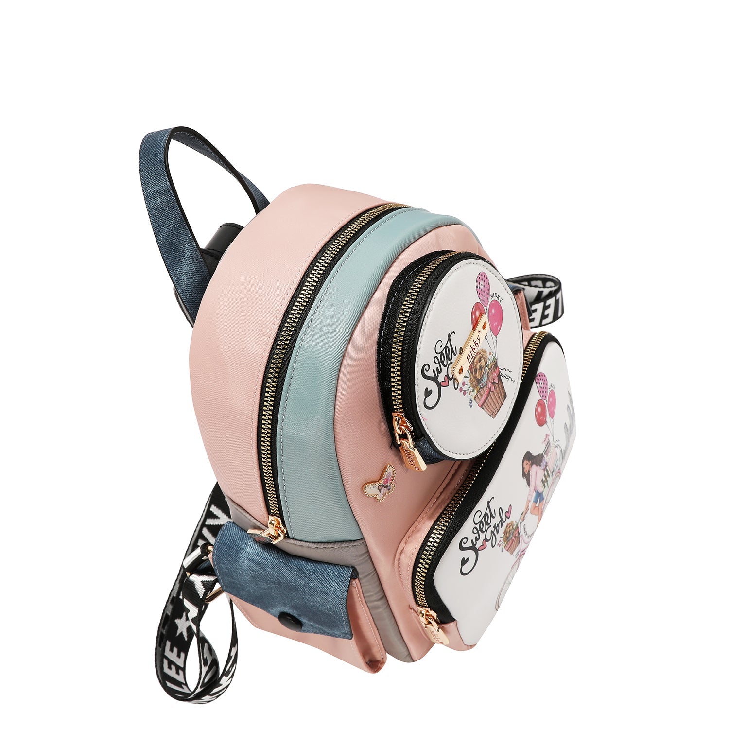 MOCHILA PEQUEÑA CON MÚLTIPLES BOLSILLOS (SWEET GIRL)