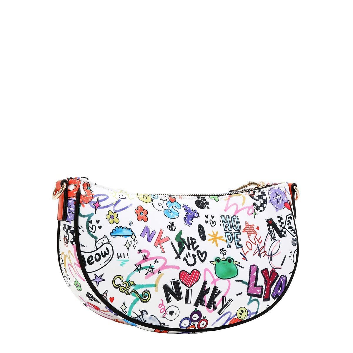 BORSA A TRACOLLA CRESCENTE (JUST FOR FUN - BIANCO)