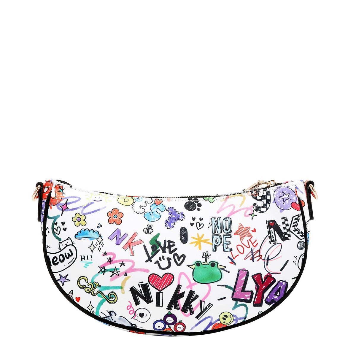 BORSA A TRACOLLA CRESCENTE (JUST FOR FUN - BIANCO)