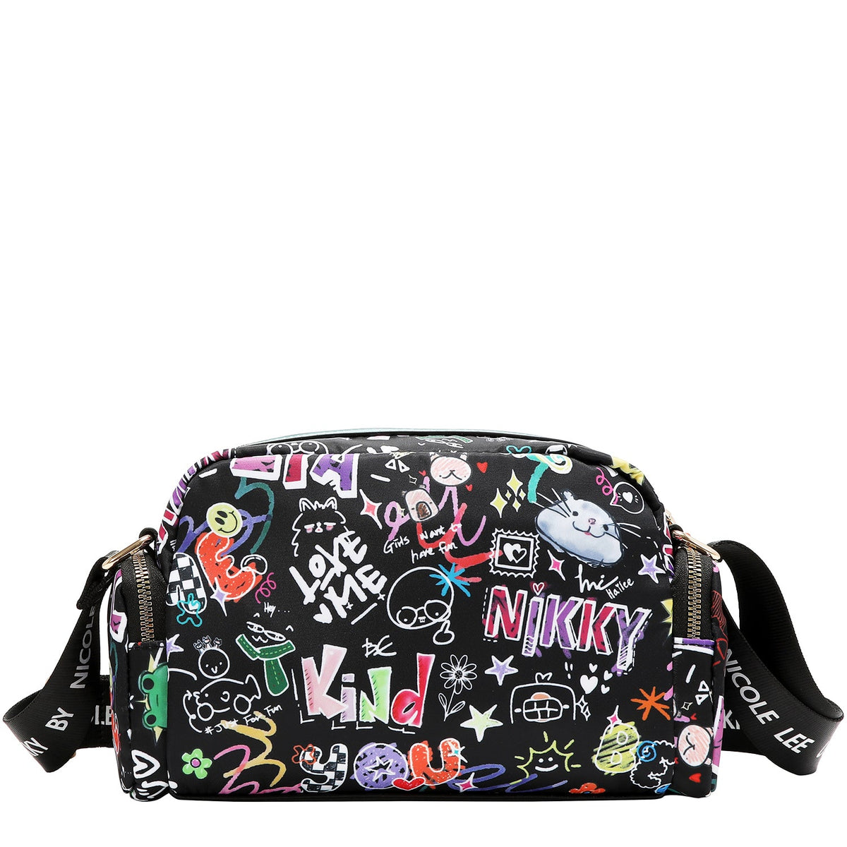 BANDOLERA MULTIPLE COMPARTIMIENTO (JUST FOR FUN - NEGRO)