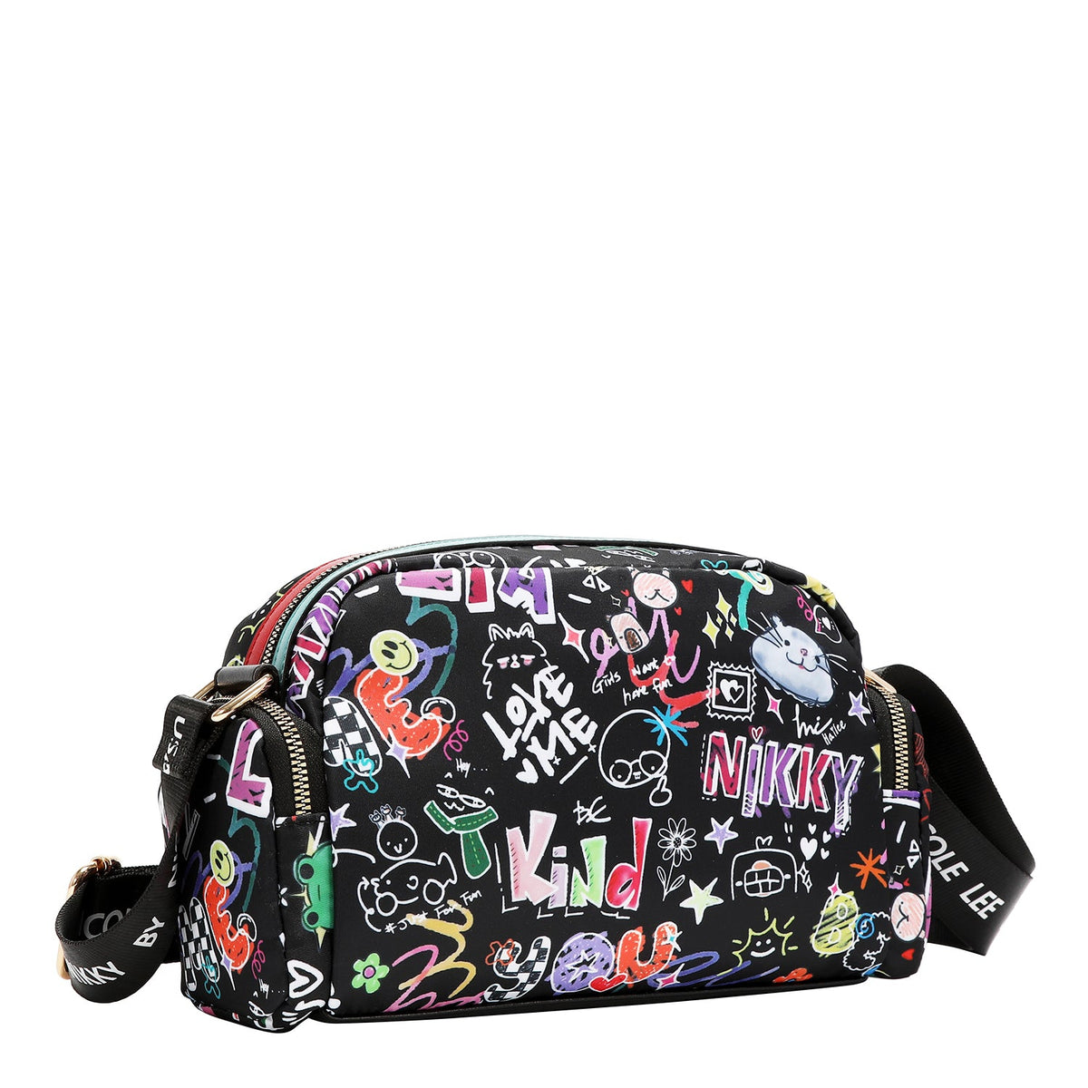 BANDOLERA MULTIPLE COMPARTIMIENTO (JUST FOR FUN - NEGRO)