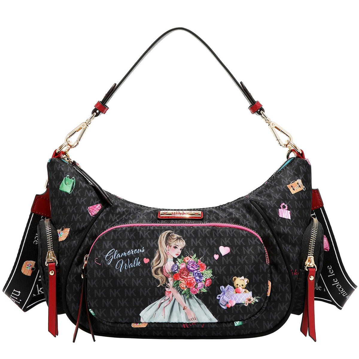 BOLSO DE HOMBRO (GLAMOROUS WALK - NEGRO)