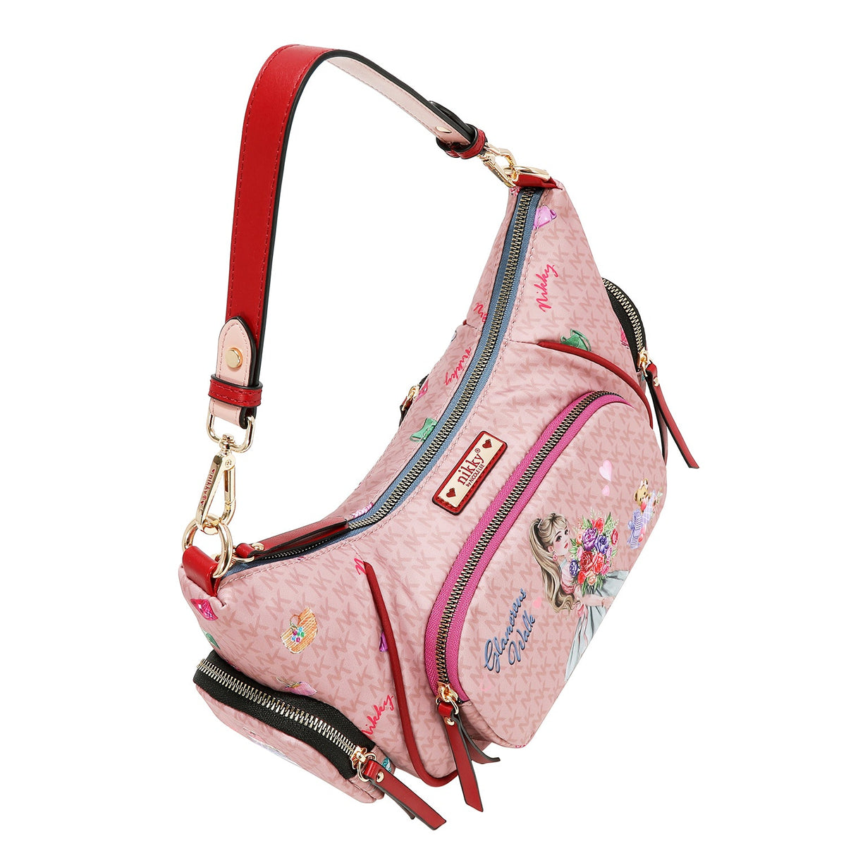 BOLSO DE HOMBRO DE NYLON (GLAMOROUS WALK - ROSA)