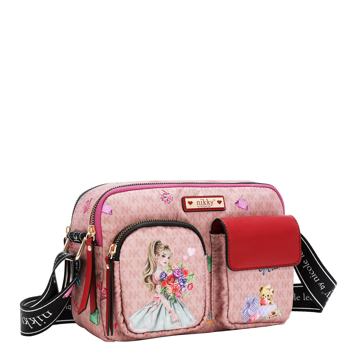 BORSA A TRACOLLA IN NYLON (GLAMOROUS WALK - ROSA)