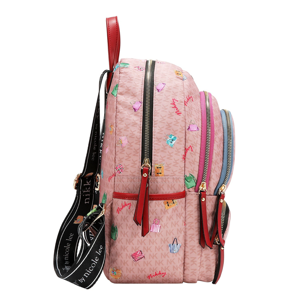 MOCHILA MEDIANA DE NYLON (GLAMOROUS WALK - ROSA)