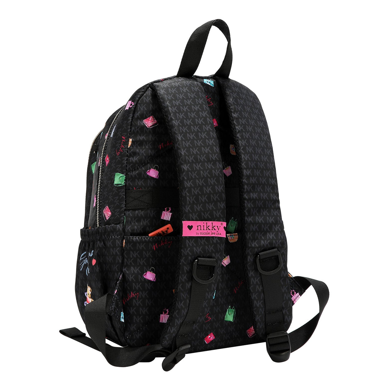 MEDIUM BACKPACK WITH BOW (GLAMOROUS WALK - BLACK)