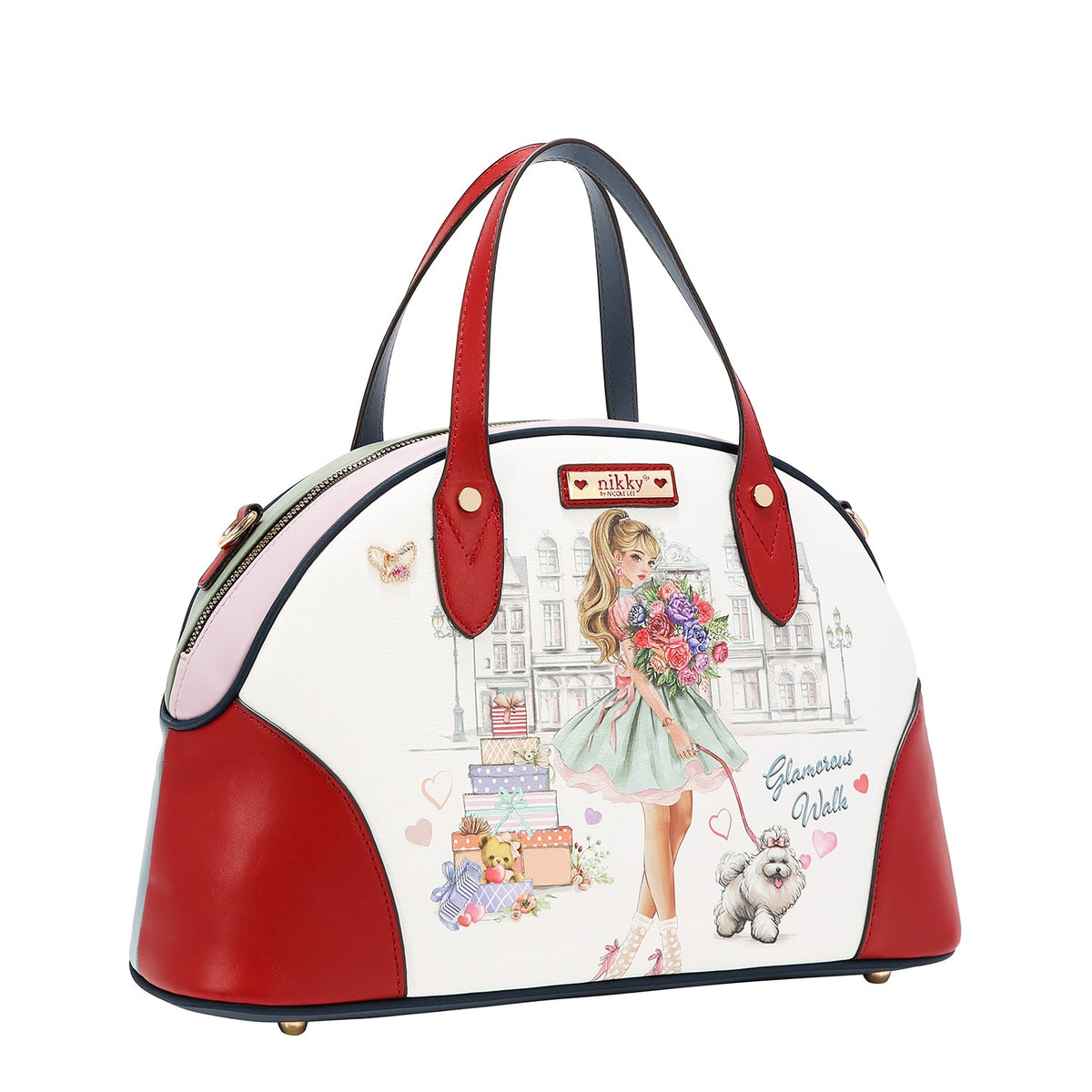 CONJUNTO DE 3 PIEZAS (BOLSO, MOCHILA, CARTERA) (GLAMOROUS WALK-WHITE)