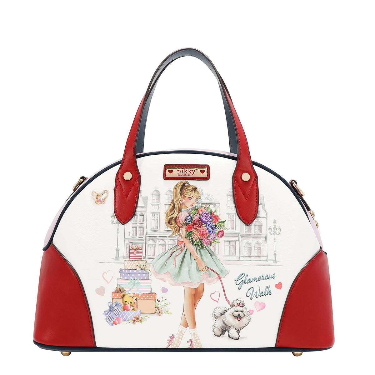 CONJUNTO DE 3 PIEZAS (BOLSO, MOCHILA, CARTERA) (GLAMOROUS WALK-WHITE)