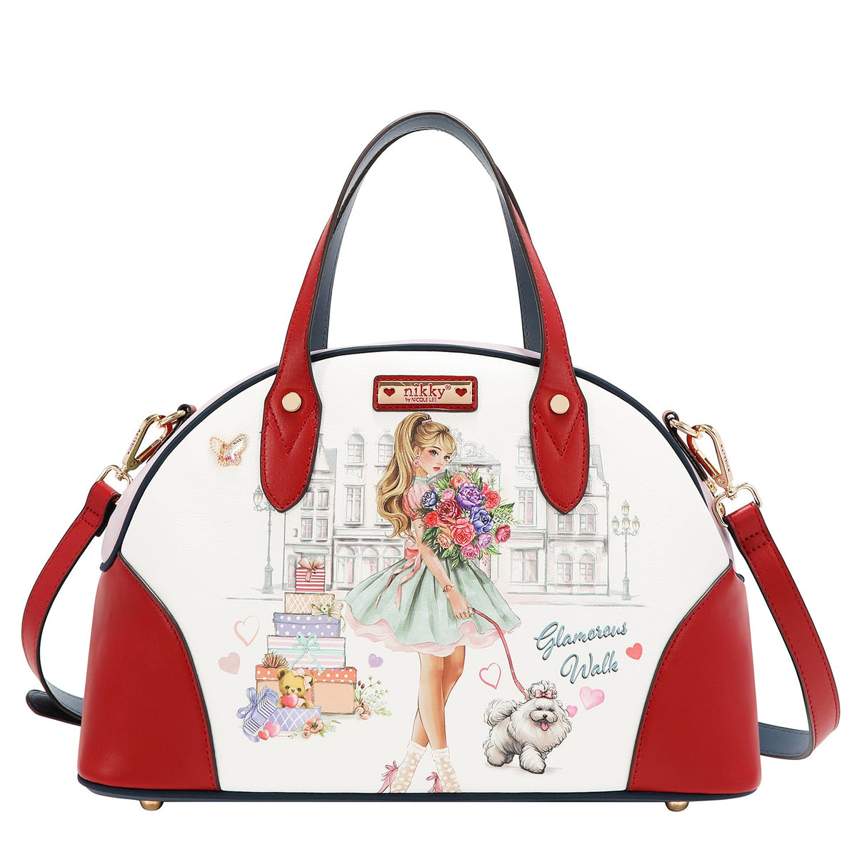 3 PIECE SET (SATCHEL BAG, MINI BACKPACK, WALLET) (GLAMOROUS WALK - WHITE)