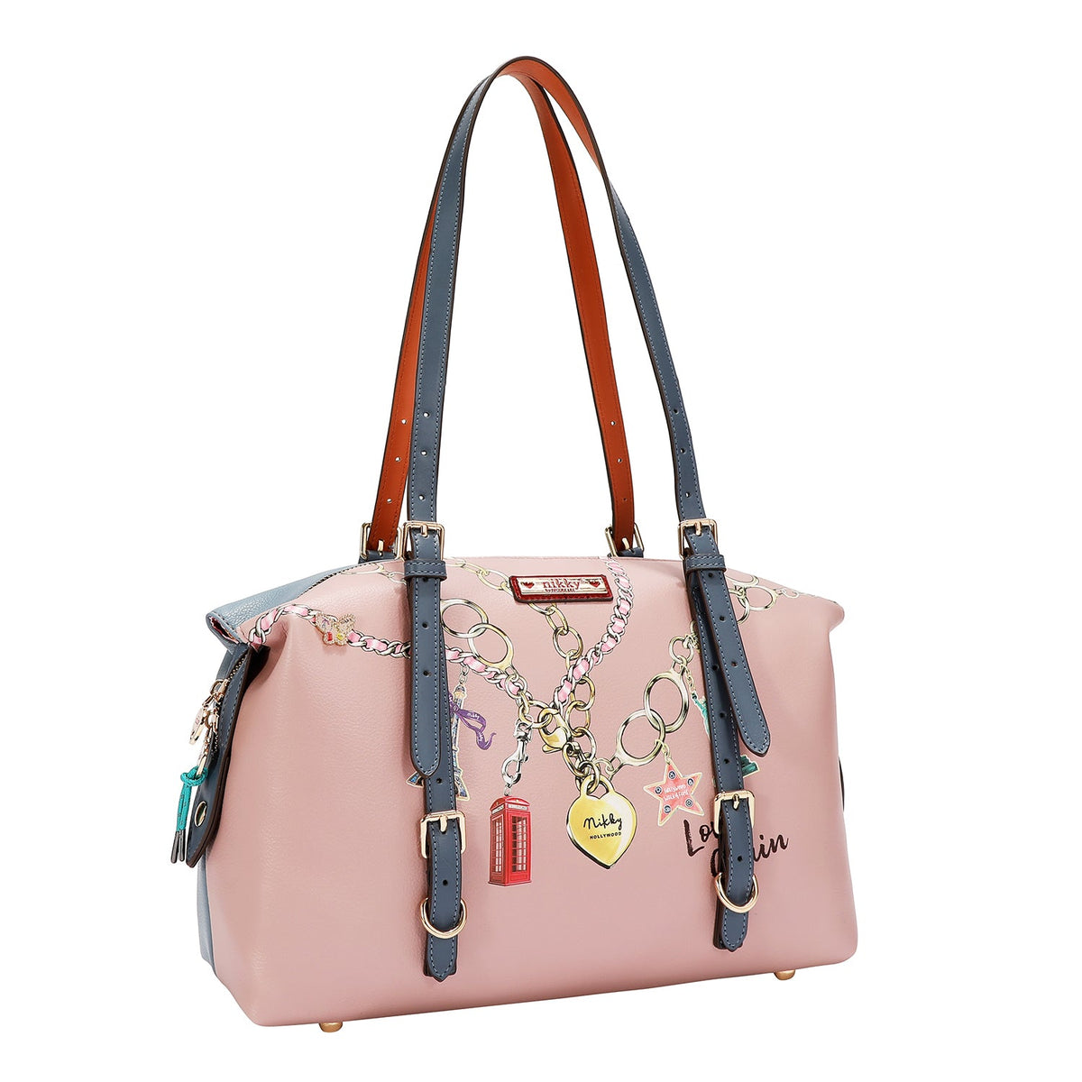 CONJUNTO DE 3 PIEZAS (BOLSO, BANDOLERA, CARTERA) (LOVE CHAIN)