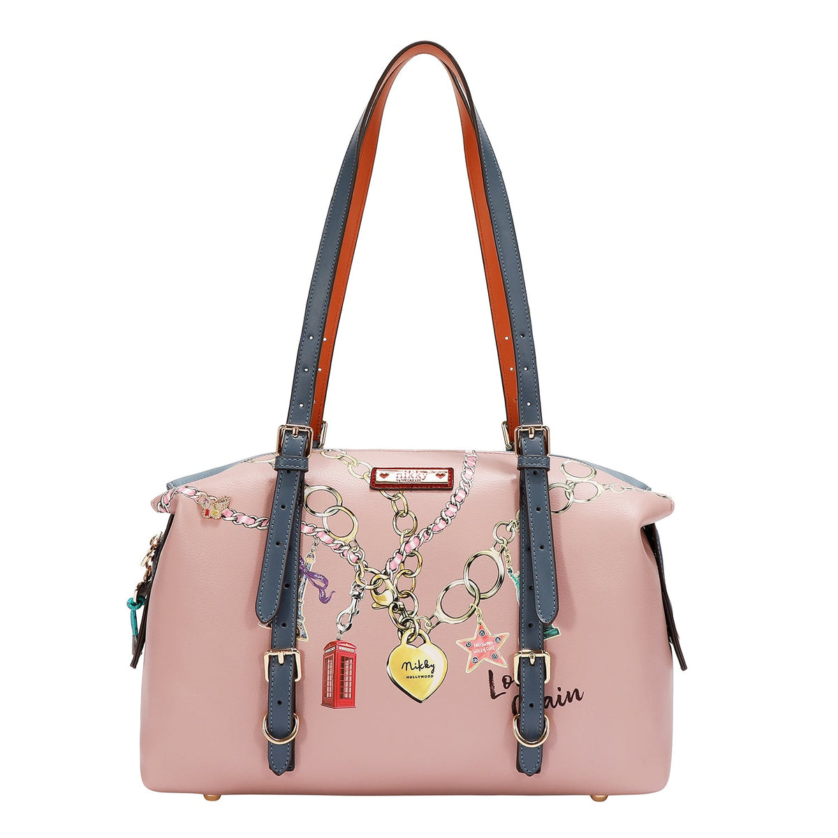 CONJUNTO DE 3 PIEZAS (BOLSO, BANDOLERA, CARTERA) (LOVE CHAIN)