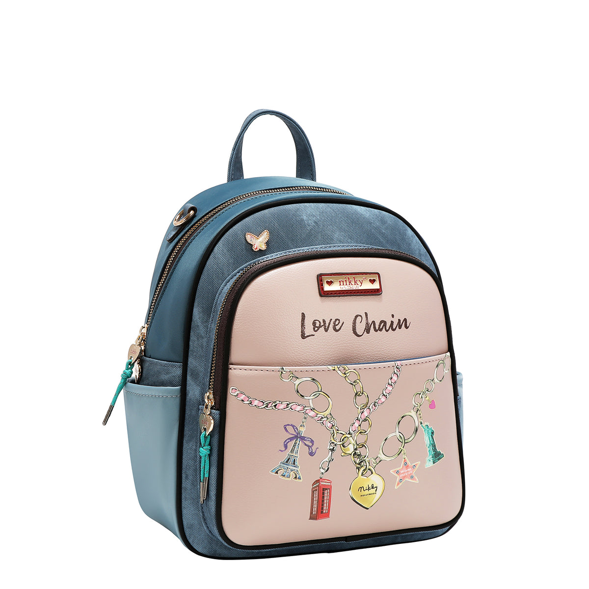 CONJUNTO 3 PIEZAS (MOCHILA, BANDOLERA, CARTERA) (LOVE CHAIN)