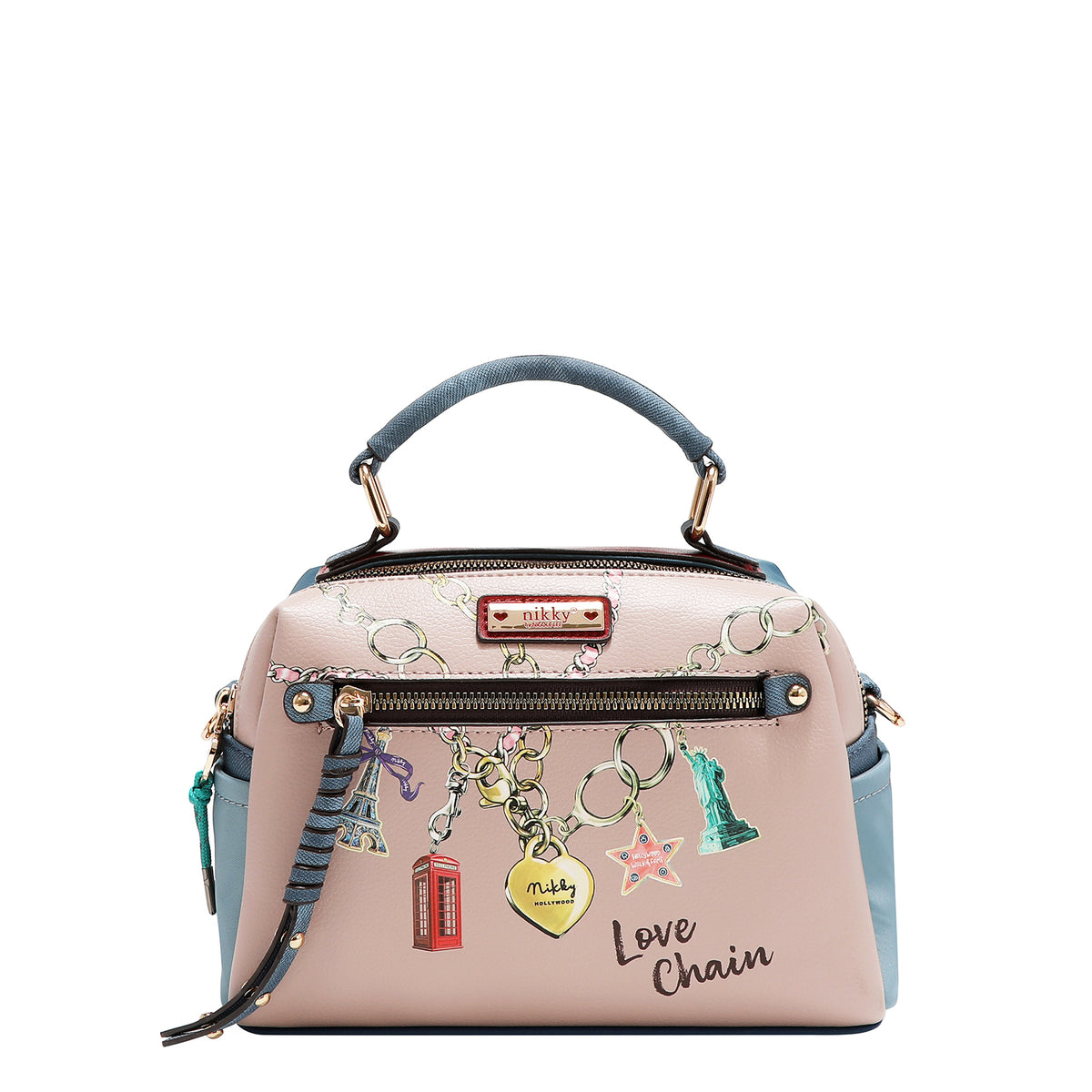 CONJUNTO 3 PIEZAS (MOCHILA, BANDOLERA, CARTERA) (LOVE CHAIN)