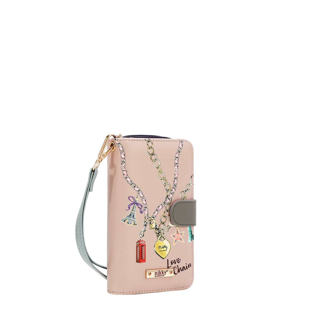 PORTA MOVIL CON CARTERA (LOVE CHAIN)