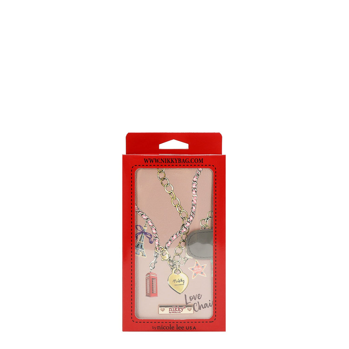 PORTA MOVIL CON CARTERA (LOVE CHAIN)