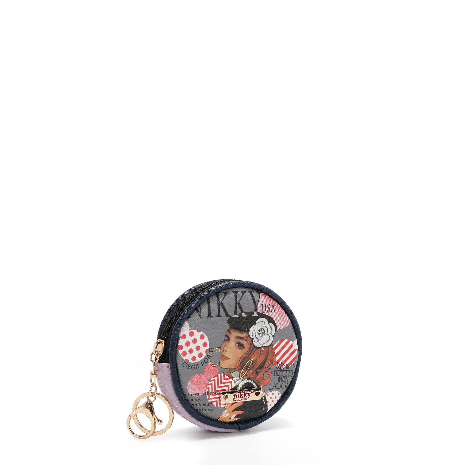 KEYCHAIN ​​WITH ROUND PURSE (<tc>CIEGA POR TI</tc>)