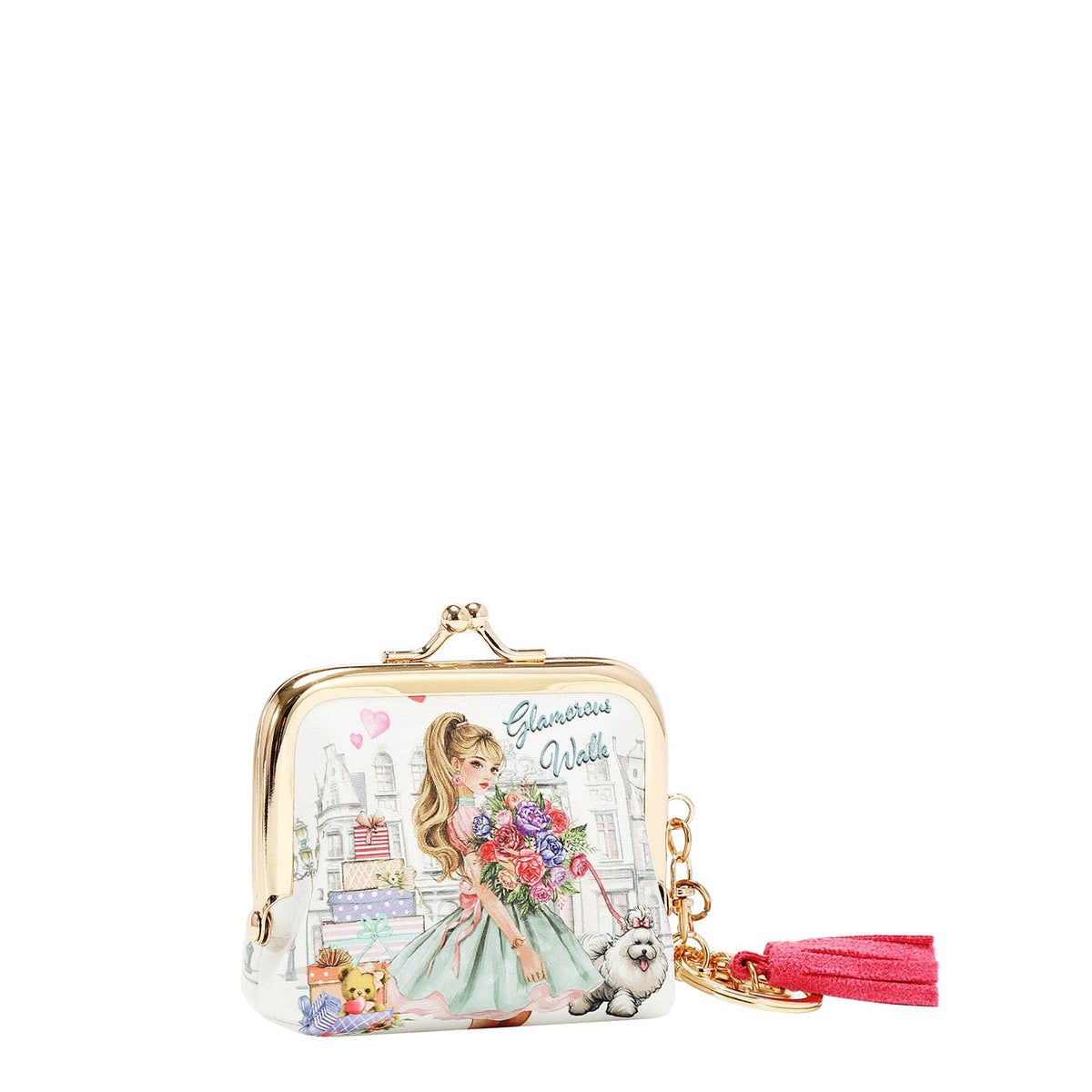 MONEDERO NIKKY KISSLOCK (GLAMOROUS WALK-BLANCO)