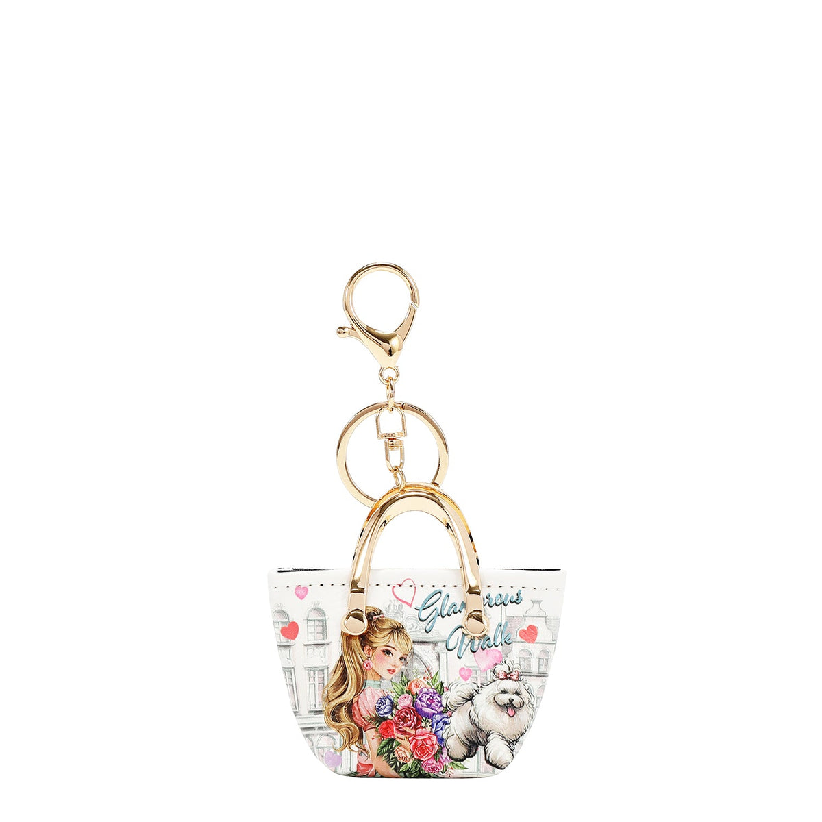 LLAVERO EN FORMA DE BOLSO (GLAMOROUS WALK-BLANCO)