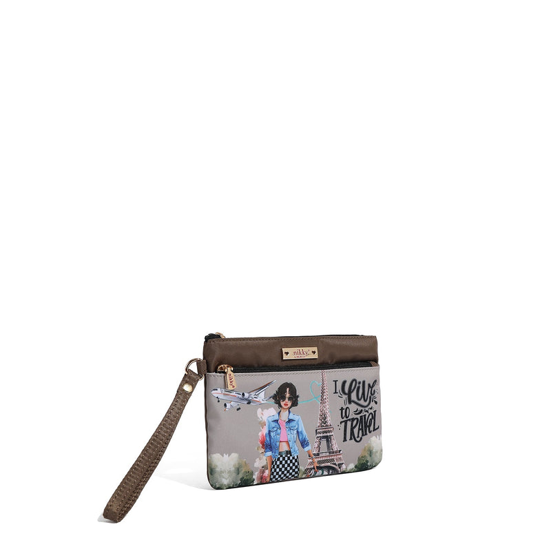 TOILETRY BAG WITH ZIPPER (<tc>I LIVE TO TRAVEL</tc>)