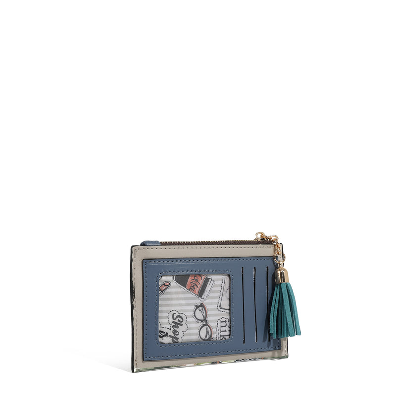 CARD HOLDER WITH ZIPPER (<tc>I LIVE TO TRAVEL</tc>)