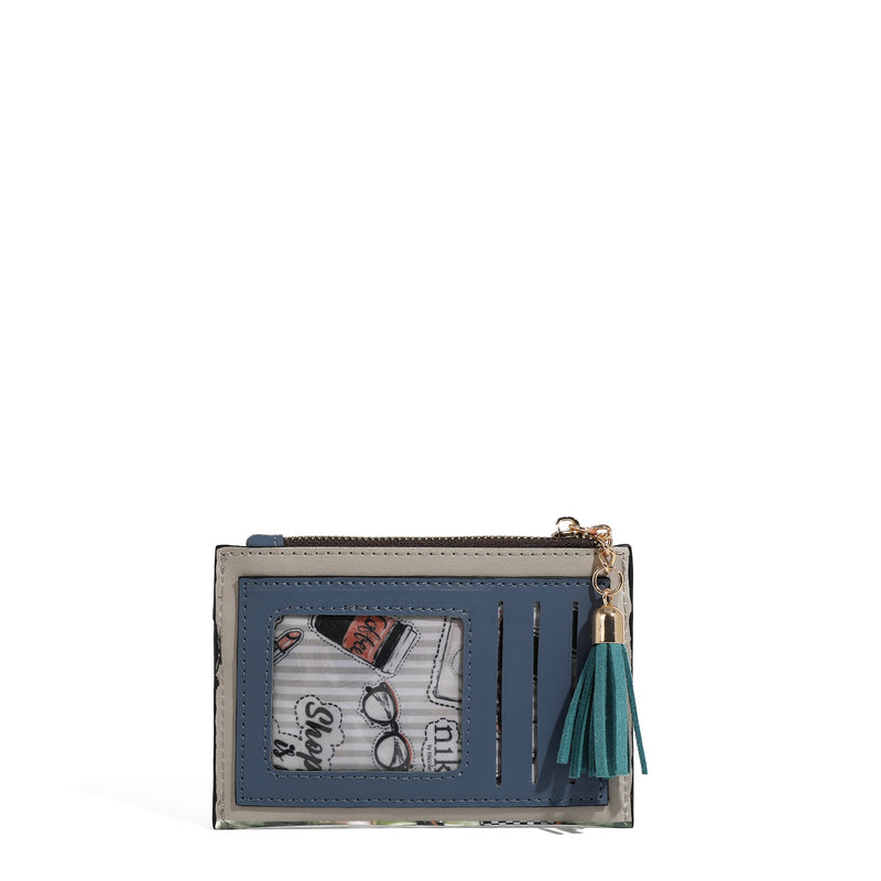 CARD HOLDER WITH ZIPPER (<tc>I LIVE TO TRAVEL</tc>)