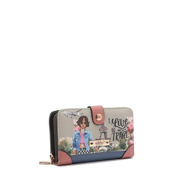 COMPACT WALLET (<tc>I LIVE TO TRAVEL</tc>)