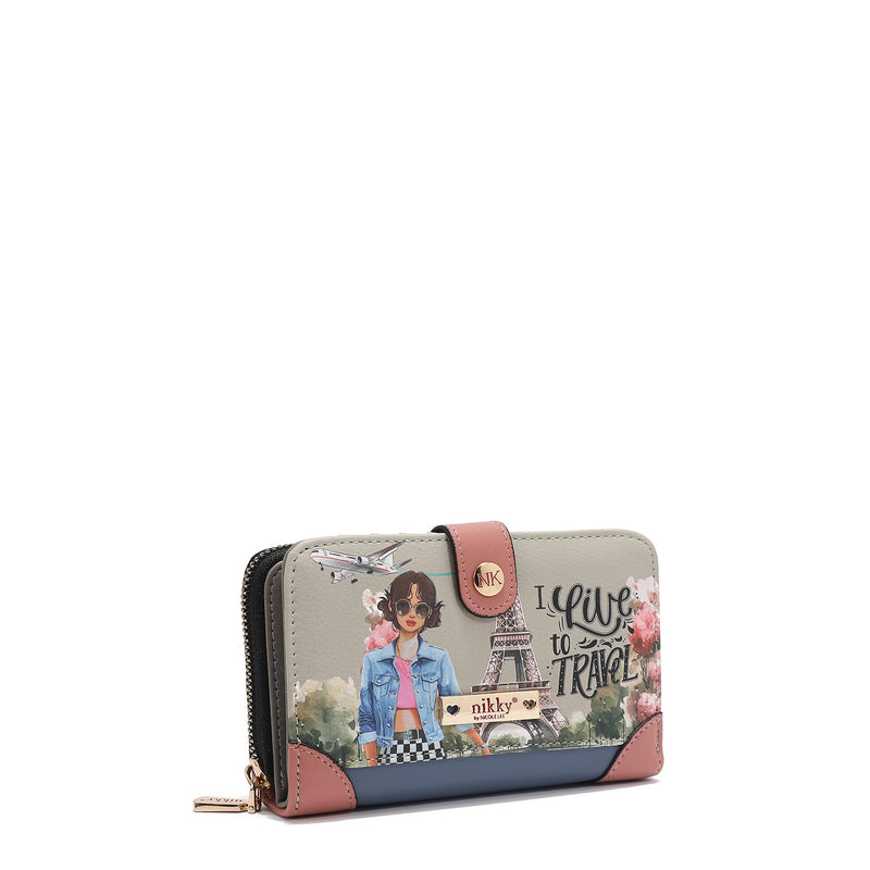COMPACT WALLET (<tc>I LIVE TO TRAVEL</tc>)