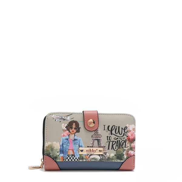 COMPACT WALLET (<tc>I LIVE TO TRAVEL</tc>)