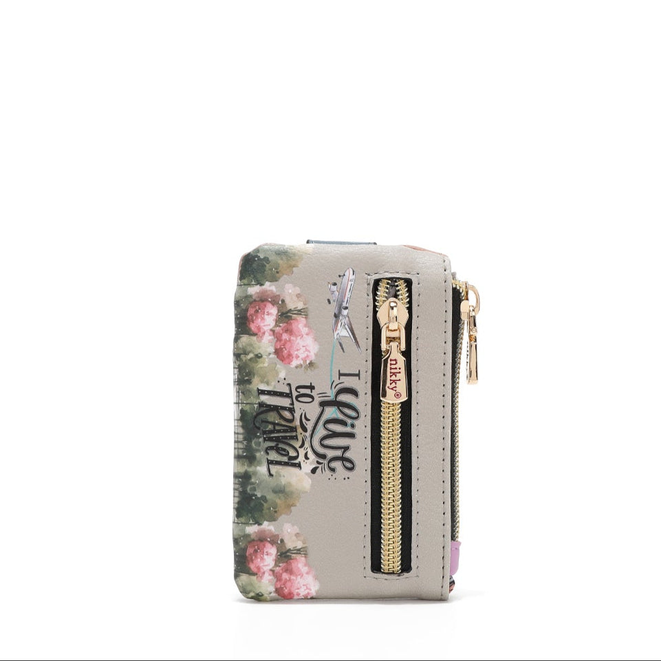 MINI PORTA TARJETAS CON CIERRE (I LIVE TO TRAVEL)