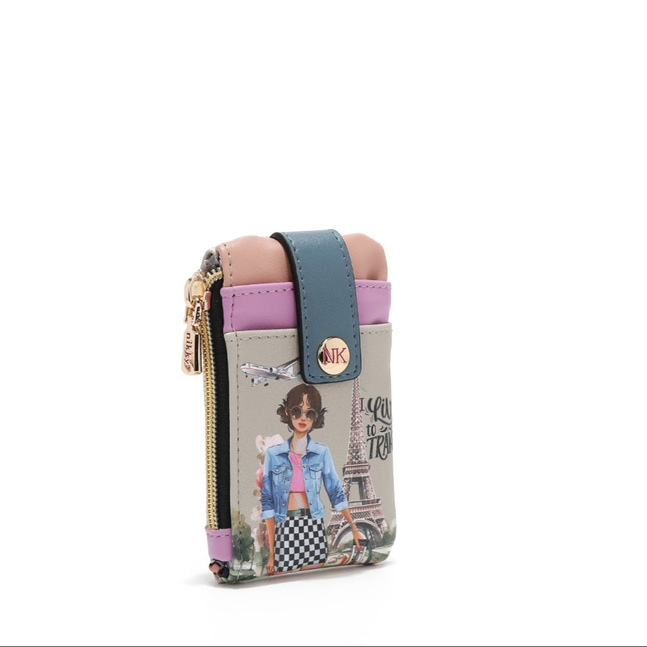 MINI PORTA TARJETAS CON CIERRE (I LIVE TO TRAVEL)