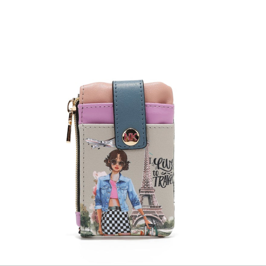 MINI PORTA TARJETAS CON CIERRE (I LIVE TO TRAVEL)