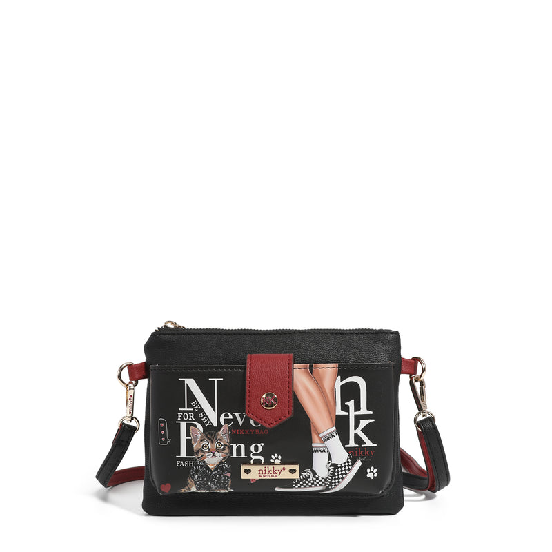 COMPACT ZIP AND SNAP CROSSBODY BAG