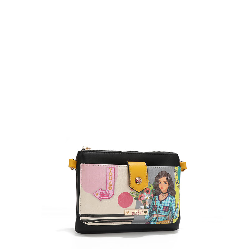 CROSSBODY BAG WITH ZIPPER AND BUTTON CLOSURE (<tc>NIKKY GOES SHOPPING</tc>)