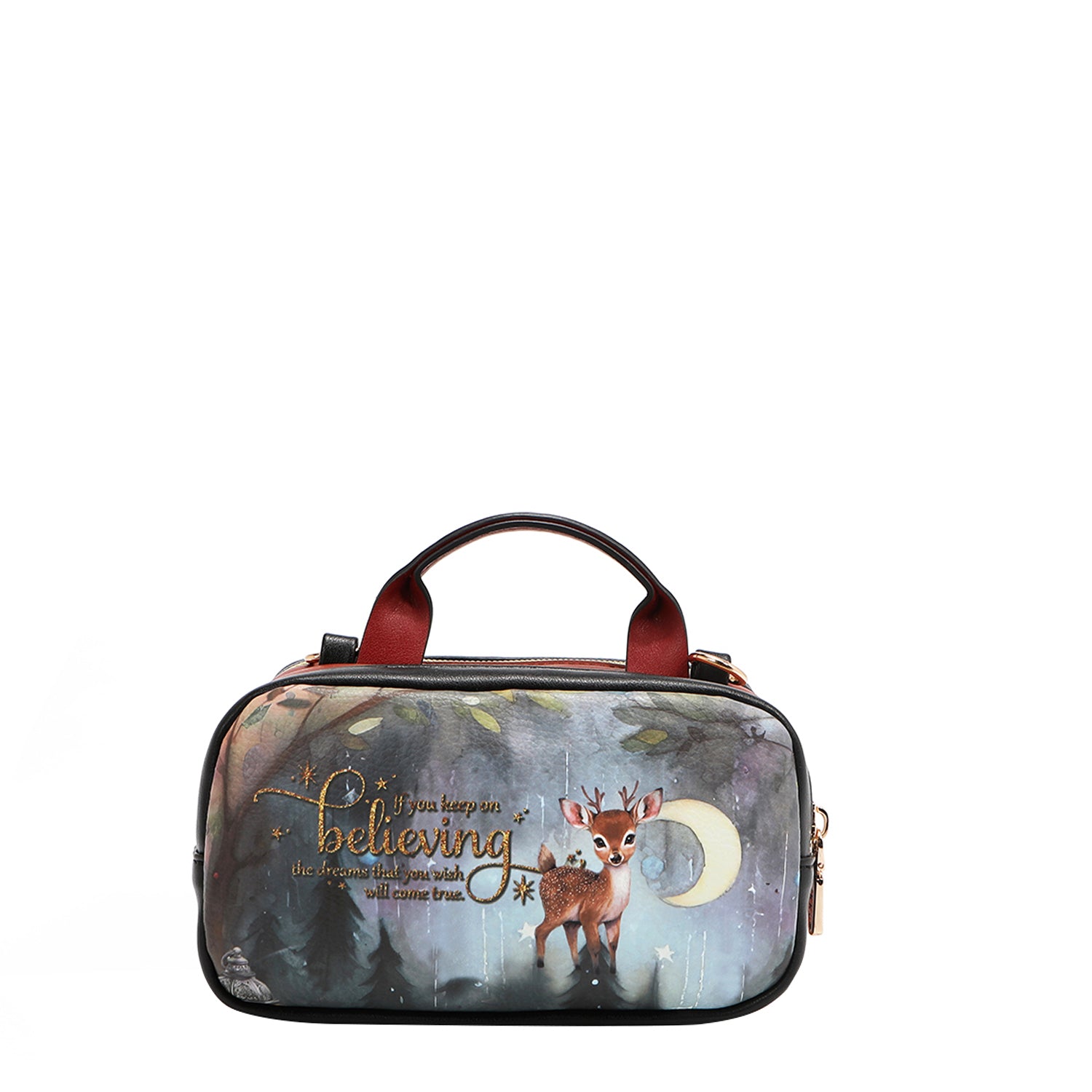 MINI SAC BANDOULIÈRE BOSTON AVEC DOUBLE FERMETURE ÉCLAIR (<tc>FAIRY TALE</tc>)