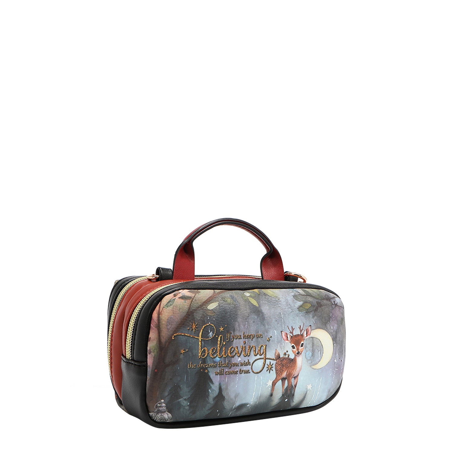 MINI SAC BANDOULIÈRE BOSTON AVEC DOUBLE FERMETURE ÉCLAIR (<tc>FAIRY TALE</tc>)