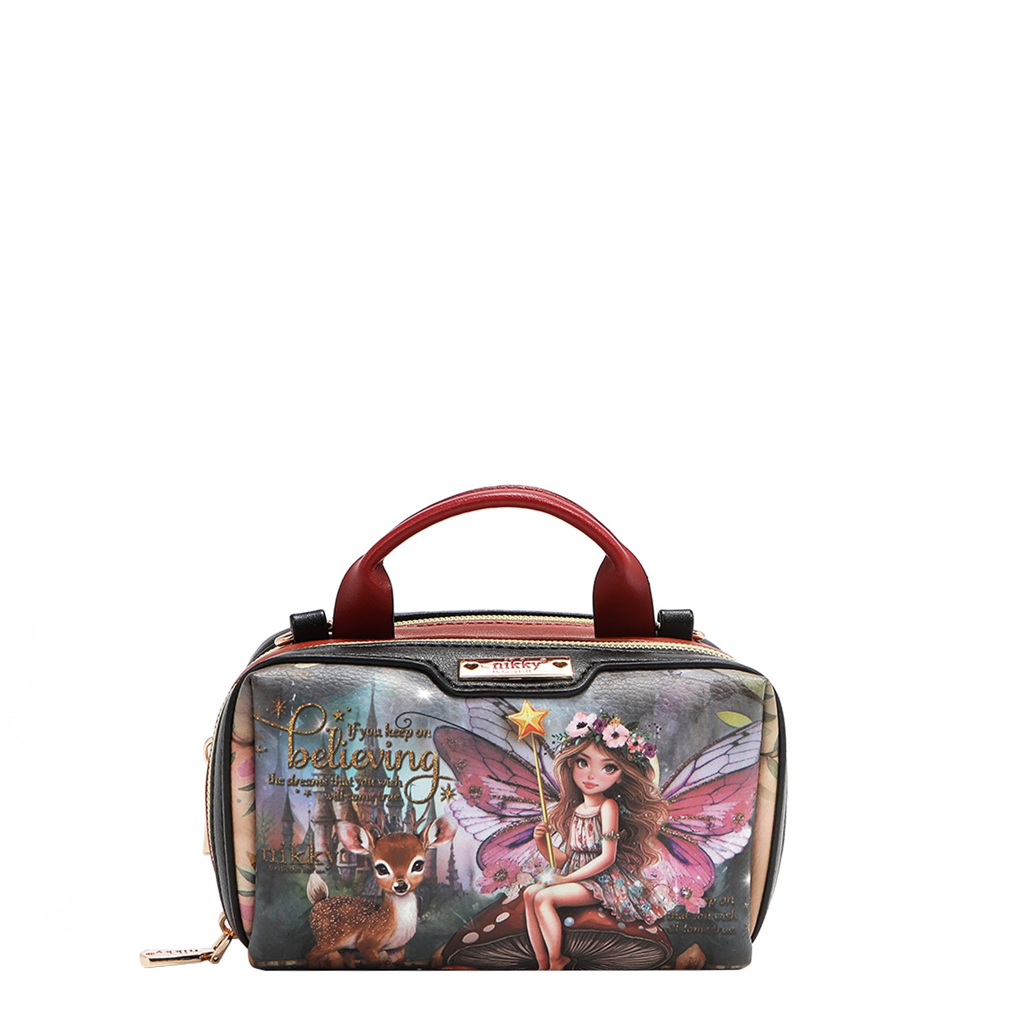 MINI BOLSO CRUZADO BOSTON CON DOBLE CREMALLERA (FAIRY TALE)