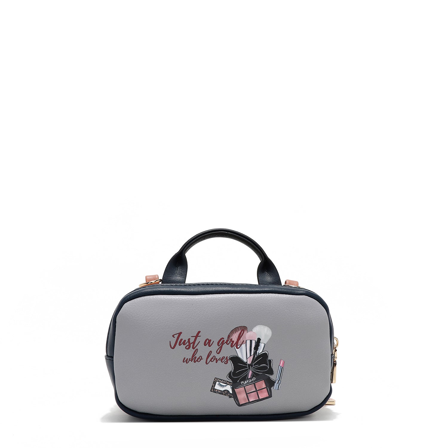 MINI BOSTON CROSSBODY BAG WITH DOUBLE ZIPPER (<tc>URBAN COFFEE DREAM</tc>)