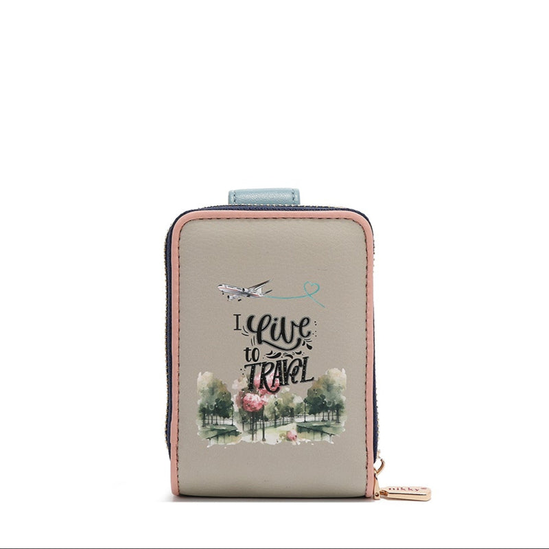 COMPACT FOLDABLE WALLET (<tc>I LIVE TO TRAVEL</tc>)