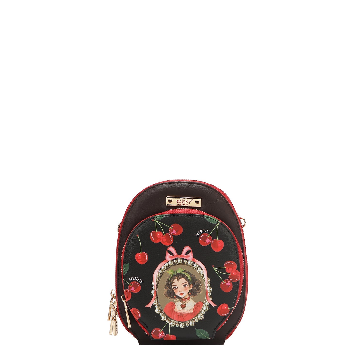 BANDOLERA CRUZADA PEQUEÑA (CHERRY LIPS-NEGRO)