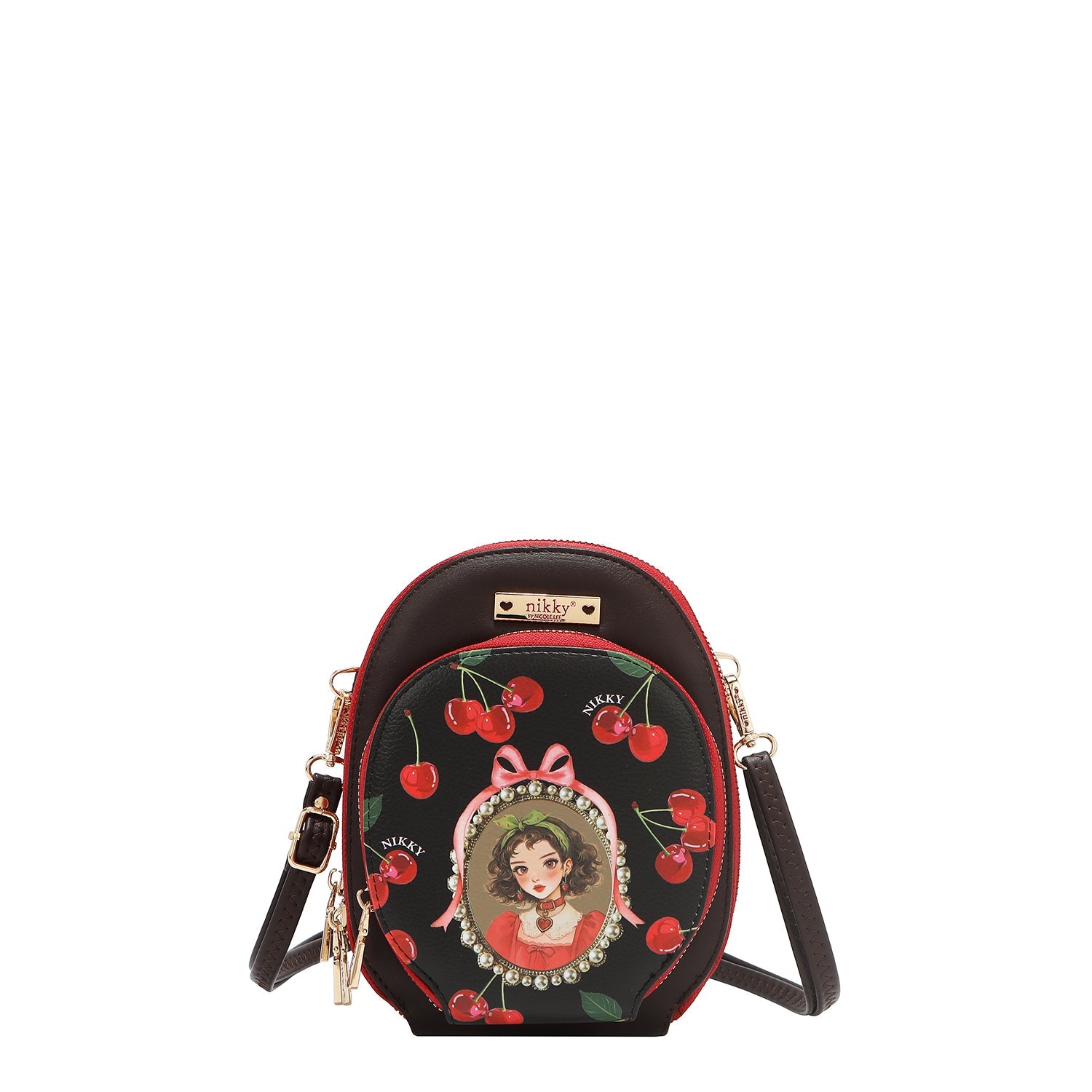 BANDOLERA CRUZADA PEQUEÑA (CHERRY LIPS-NEGRO)