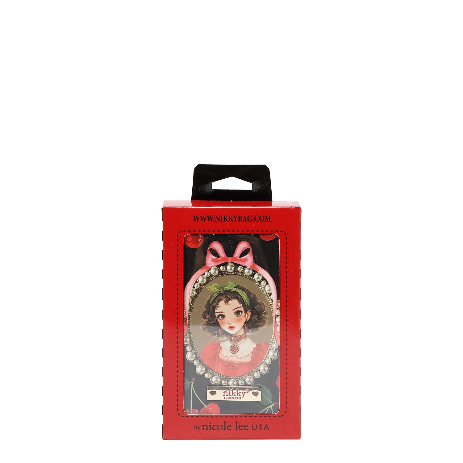 CARTERA MEDIANA CON DOBLE CREMALLERA (CHERRY LIPS-NEGRO)