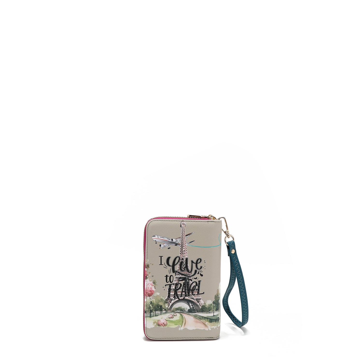 CARTERA MEDIANA CON DOBLE CREMALLERA (I LIVE TO TRAVEL)