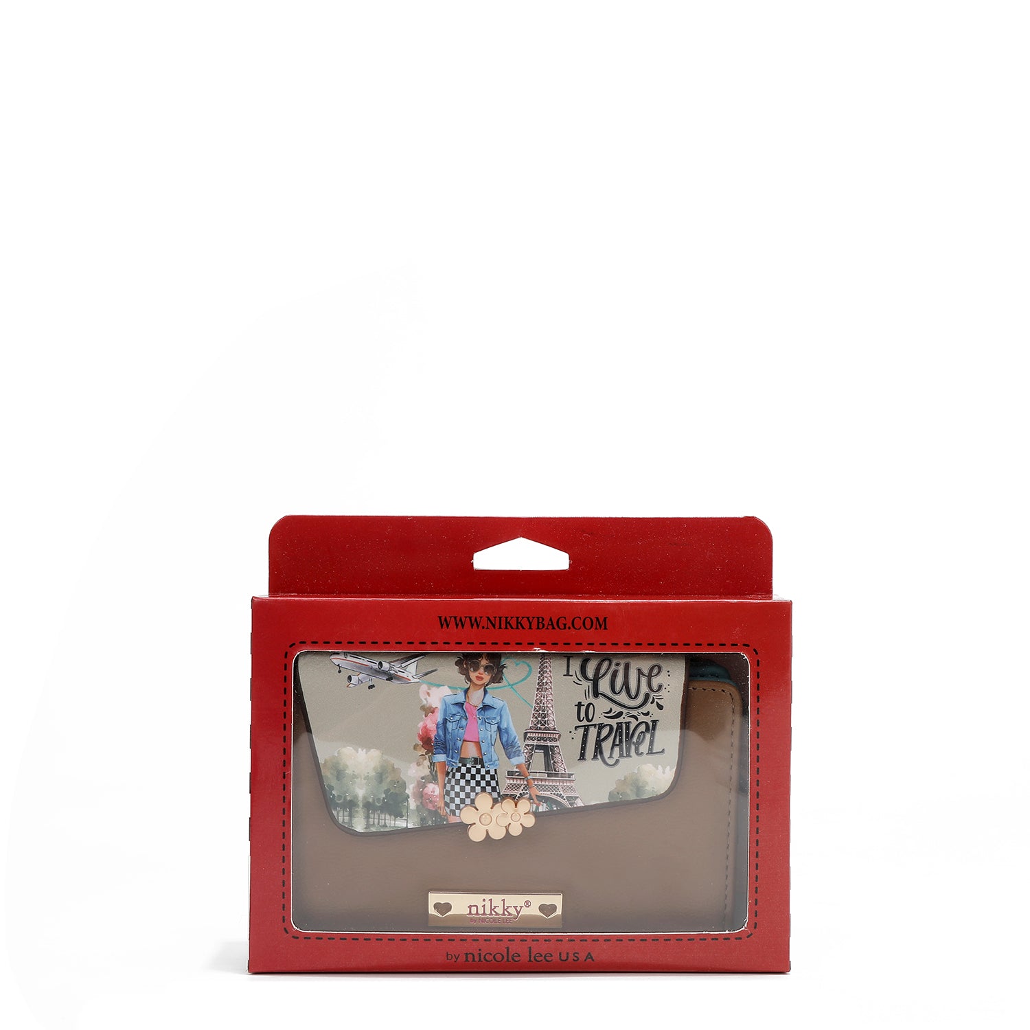 CARTERA PLEGABLE PEQUEÑA NIKKY (I LIVE TO TRAVEL)