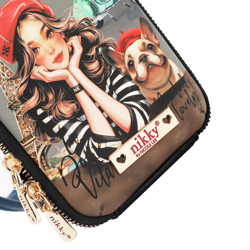 BOLSO CRUZADO CON CREMALLERA PARA TELÉFONO/CARTERA (EIFFEL DREAMS)