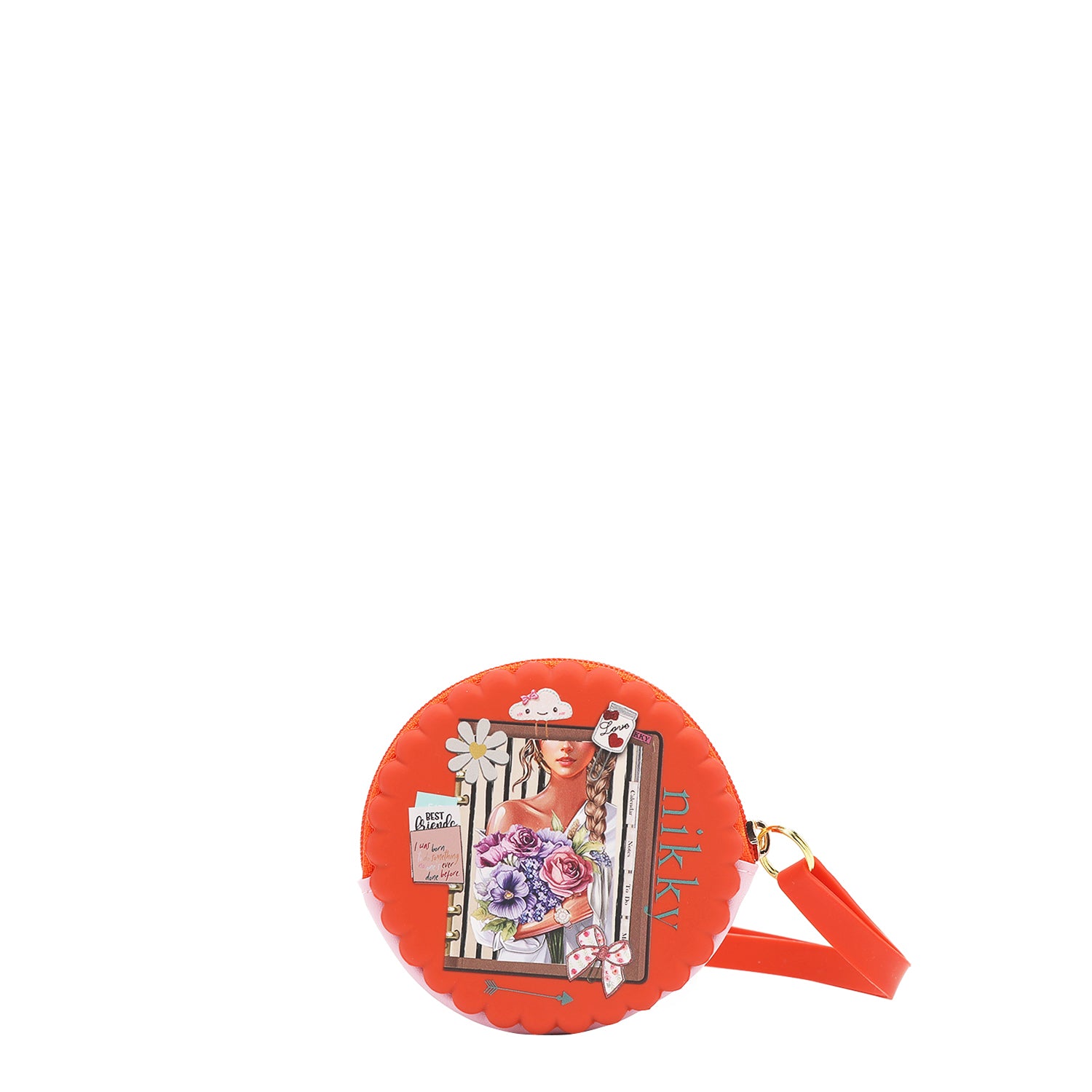 ESTUCHE REDONDO DE SILICONA CON PULSERA (NOSTALGIA NARANJA)