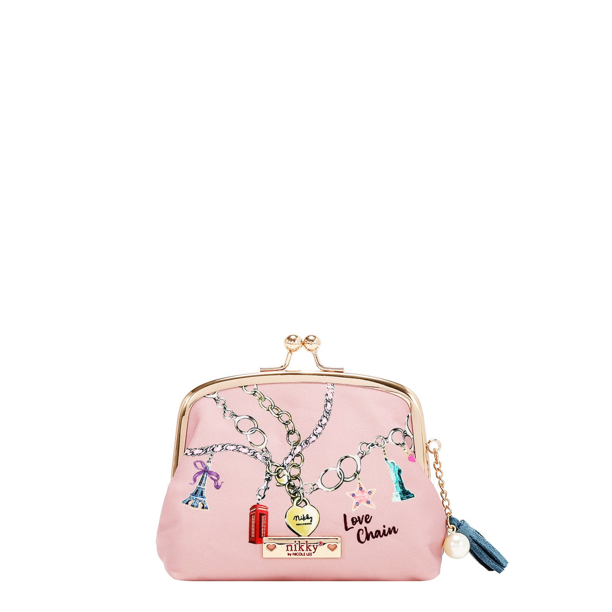 BOLSA DE COSMÉTICOS CON BESO BLOQUEADO (LOVE CHAIN)