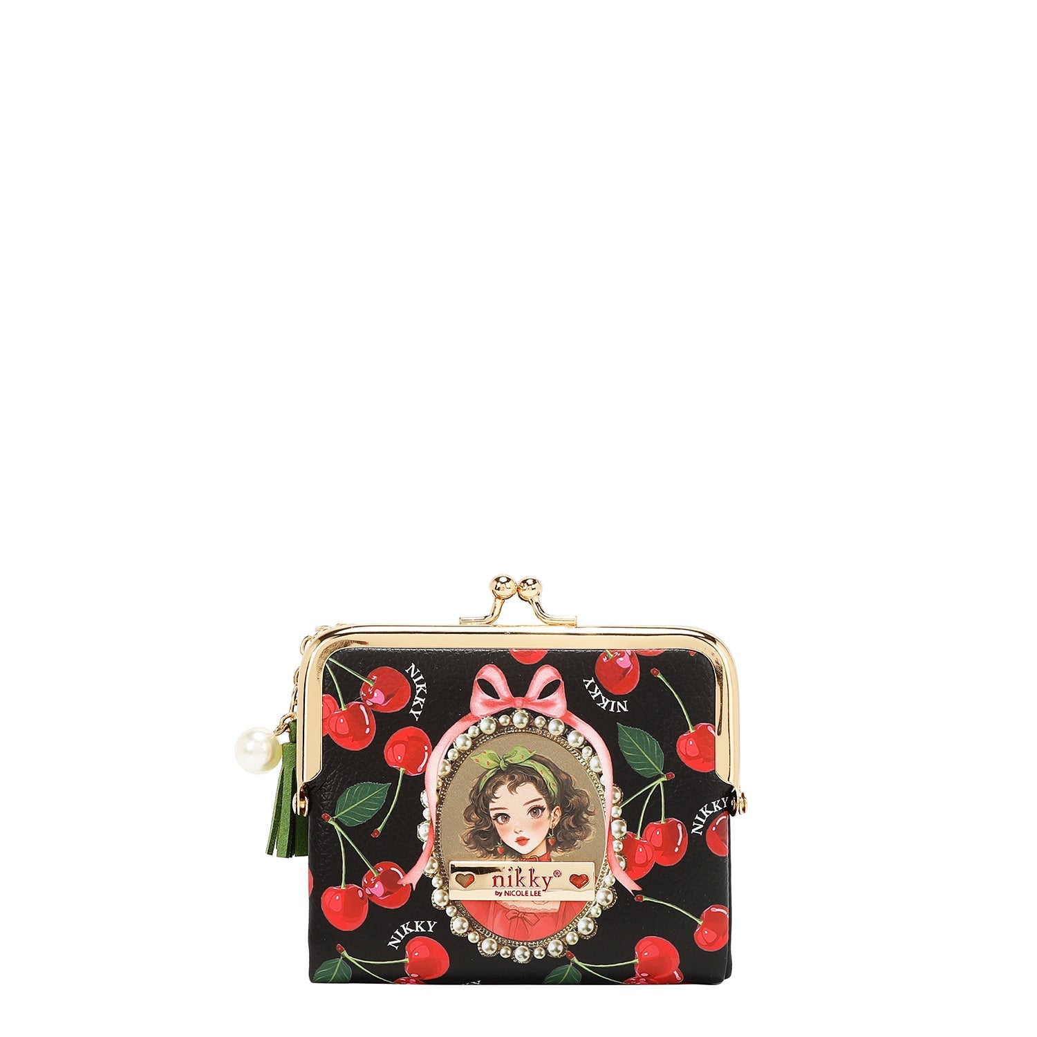 MONEDERO CON BLOQUEO DE BESO (CHERRY LIPS-BLACK)