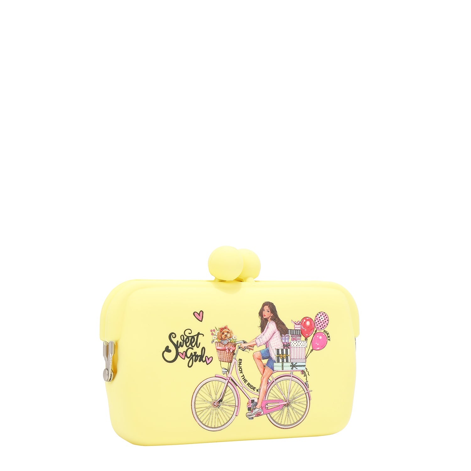 MONEDERO CON CIERRE DE SILICONA (SWEET GIRL - AMARILLO)
